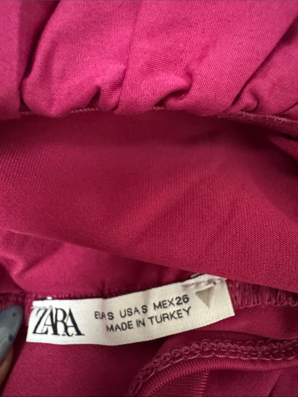 Zara Deep Pink Ruffled Off-Shoulder Top - Picture 2 of 3